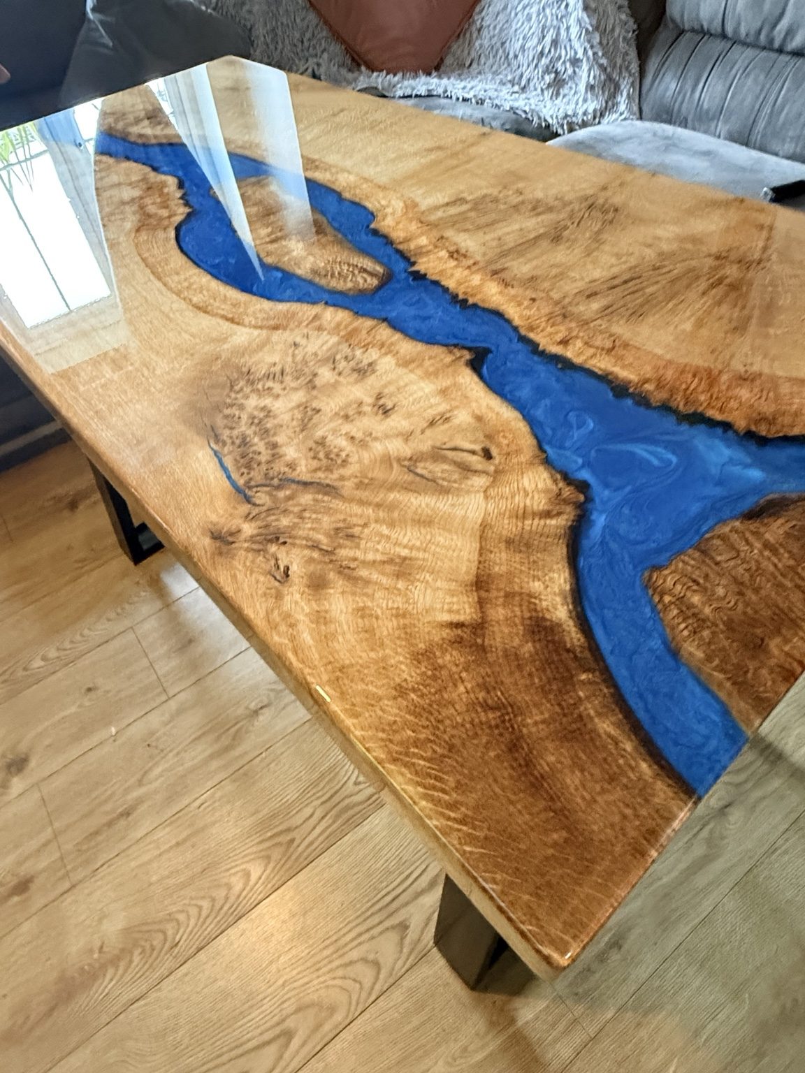 Blue resin river detail