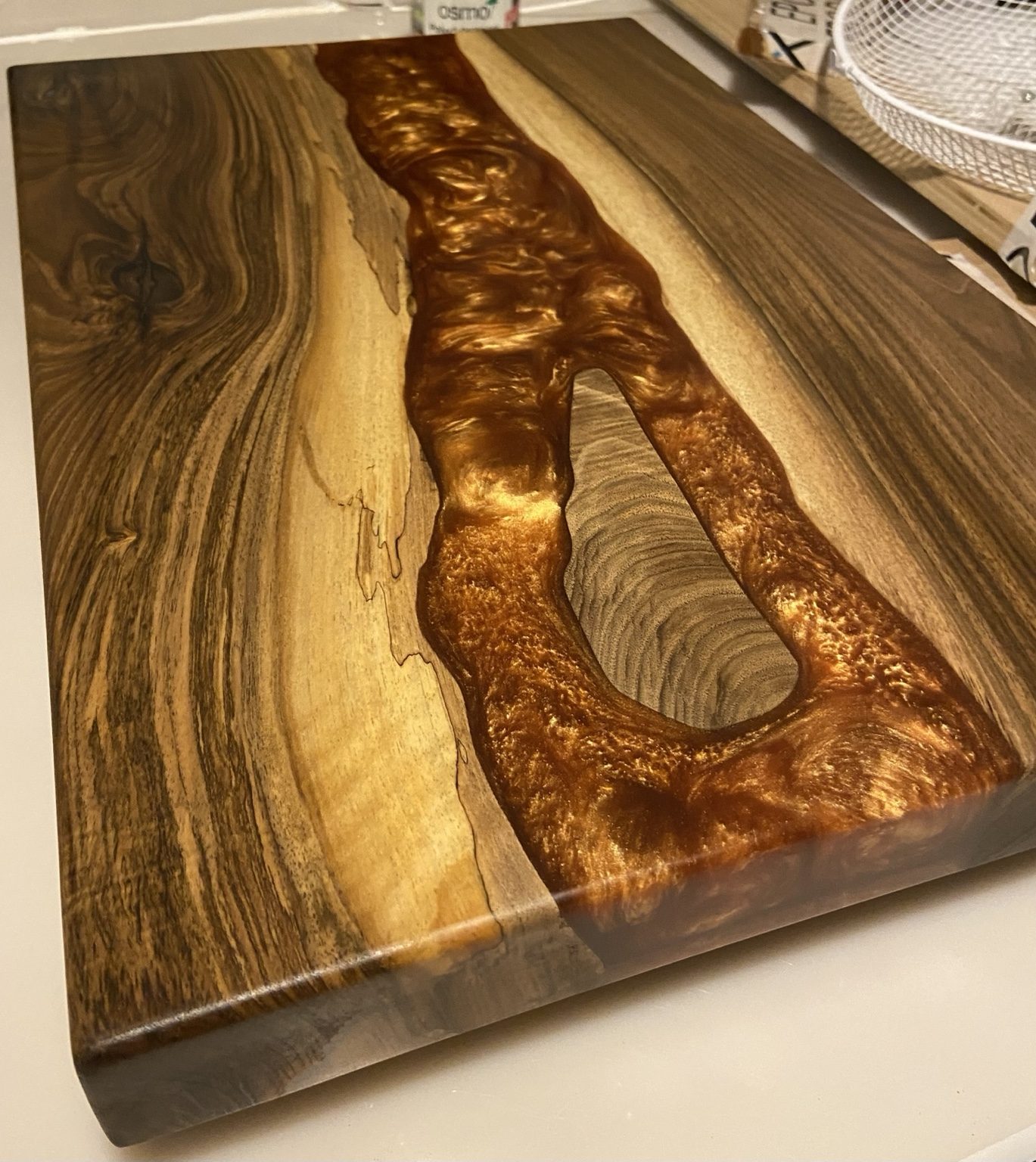 Copper resin table