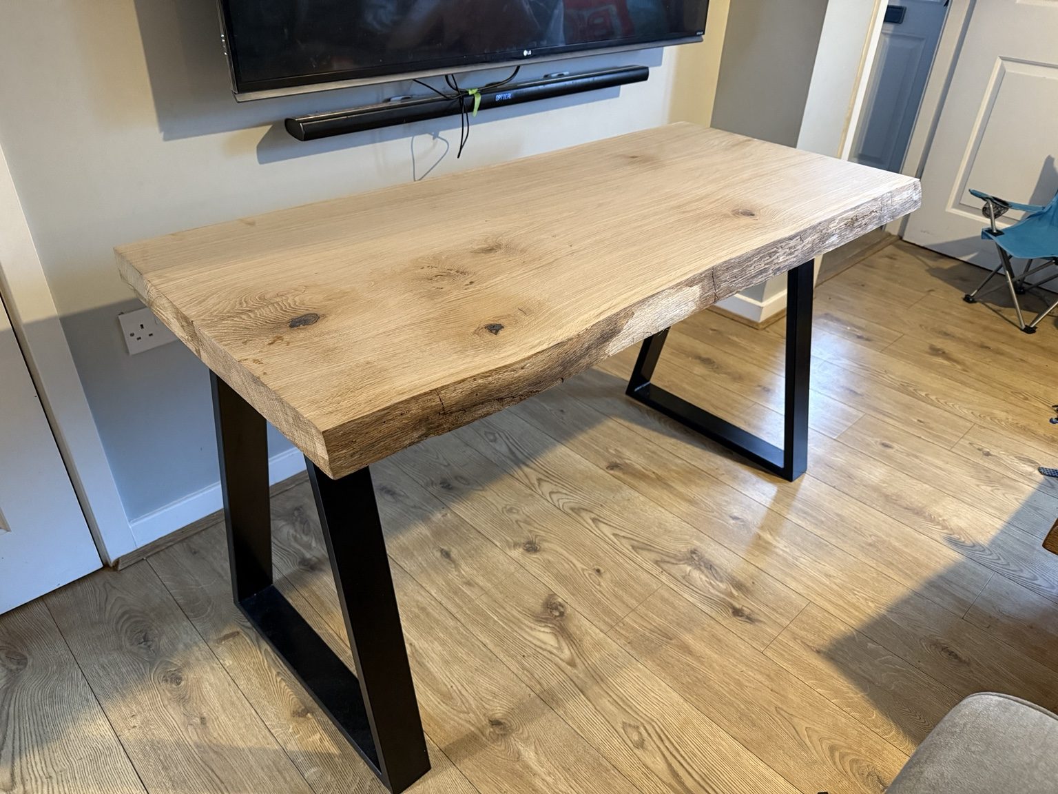 Live edge oak console